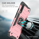 For Huawei Y9s Magnetic Armor Shockproof TPU + PC Case with Metal Ring Holder(Rose Gold)