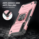 For Huawei Y9s Magnetic Armor Shockproof TPU + PC Case with Metal Ring Holder(Rose Gold)