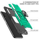 For Huawei Y9s Magnetic Armor Shockproof TPU + PC Case with Metal Ring Holder(Dark Green)