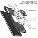 For Huawei Y9s Magnetic Armor Shockproof TPU + PC Case with Metal Ring Holder(Silver)