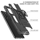 For Huawei P Smart(2021) / Y7a Magnetic Armor Shockproof TPU + PC Case with Metal Ring Holder(Black)