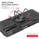 For Huawei P Smart(2021) / Y7a Magnetic Armor Shockproof TPU + PC Case with Metal Ring Holder(Black)