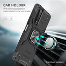 For Huawei P Smart(2021) / Y7a Magnetic Armor Shockproof TPU + PC Case with Metal Ring Holder(Black)