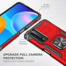 For Huawei P Smart(2021) / Y7a Magnetic Armor Shockproof TPU + PC Case with Metal Ring Holder(Red)