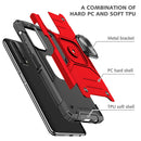 For Huawei P Smart(2021) / Y7a Magnetic Armor Shockproof TPU + PC Case with Metal Ring Holder(Red)