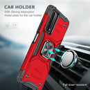 For Huawei P Smart(2021) / Y7a Magnetic Armor Shockproof TPU + PC Case with Metal Ring Holder(Red)