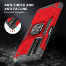 For Huawei P Smart(2021) / Y7a Magnetic Armor Shockproof TPU + PC Case with Metal Ring Holder(Red)