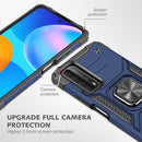 For Huawei P Smart(2021) / Y7a Magnetic Armor Shockproof TPU + PC Case with Metal Ring Holder(Blue)