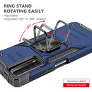 For Huawei P Smart(2021) / Y7a Magnetic Armor Shockproof TPU + PC Case with Metal Ring Holder(Blue)
