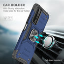 For Huawei P Smart(2021) / Y7a Magnetic Armor Shockproof TPU + PC Case with Metal Ring Holder(Blue)