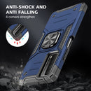 For Huawei P Smart(2021) / Y7a Magnetic Armor Shockproof TPU + PC Case with Metal Ring Holder(Blue)