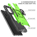 For Huawei P Smart(2021) / Y7a Magnetic Armor Shockproof TPU + PC Case with Metal Ring Holder(Green)