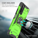 For Huawei P Smart(2021) / Y7a Magnetic Armor Shockproof TPU + PC Case with Metal Ring Holder(Green)