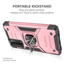For Huawei P Smart(2021) / Y7a Magnetic Armor Shockproof TPU + PC Case with Metal Ring Holder(Rose Gold)