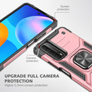 For Huawei P Smart(2021) / Y7a Magnetic Armor Shockproof TPU + PC Case with Metal Ring Holder(Rose Gold)