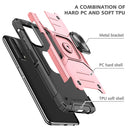 For Huawei P Smart(2021) / Y7a Magnetic Armor Shockproof TPU + PC Case with Metal Ring Holder(Rose Gold)