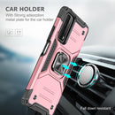 For Huawei P Smart(2021) / Y7a Magnetic Armor Shockproof TPU + PC Case with Metal Ring Holder(Rose Gold)