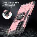 For Huawei P Smart(2021) / Y7a Magnetic Armor Shockproof TPU + PC Case with Metal Ring Holder(Rose Gold)