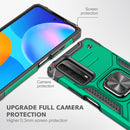 For Huawei P Smart(2021) / Y7a Magnetic Armor Shockproof TPU + PC Case with Metal Ring Holder(Dark Green)