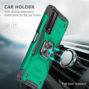 For Huawei P Smart(2021) / Y7a Magnetic Armor Shockproof TPU + PC Case with Metal Ring Holder(Dark Green)