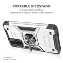 For Huawei P Smart(2021) / Y7a Magnetic Armor Shockproof TPU + PC Case with Metal Ring Holder(Silver)