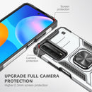 For Huawei P Smart(2021) / Y7a Magnetic Armor Shockproof TPU + PC Case with Metal Ring Holder(Silver)