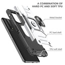 For Huawei P Smart(2021) / Y7a Magnetic Armor Shockproof TPU + PC Case with Metal Ring Holder(Silver)