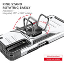 For Huawei P Smart(2021) / Y7a Magnetic Armor Shockproof TPU + PC Case with Metal Ring Holder(Silver)
