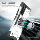 For Huawei P Smart(2021) / Y7a Magnetic Armor Shockproof TPU + PC Case with Metal Ring Holder(Silver)