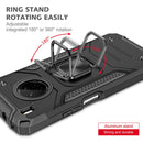 For Huawei Y9a Magnetic Armor Shockproof TPU + PC Case with Metal Ring Holder(Black)