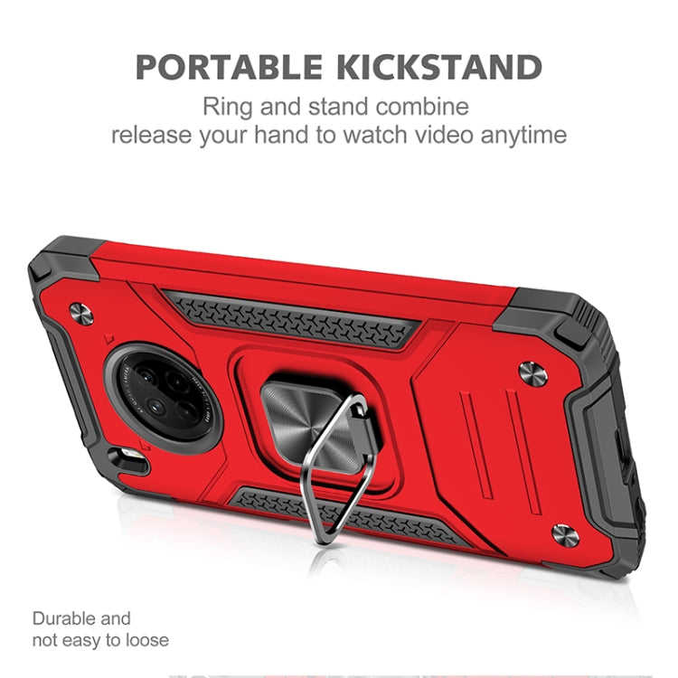 For Huawei Y9a Magnetic Armor Shockproof TPU + PC Case with Metal Ring Holder(Red)