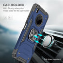 For Huawei Y9a Magnetic Armor Shockproof TPU + PC Case with Metal Ring Holder(Blue)