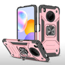 For Huawei Y9a Magnetic Armor Shockproof TPU + PC Case with Metal Ring Holder(Rose Gold)