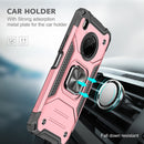 For Huawei Y9a Magnetic Armor Shockproof TPU + PC Case with Metal Ring Holder(Rose Gold)