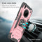 For Huawei Y9a Magnetic Armor Shockproof TPU + PC Case with Metal Ring Holder(Rose Gold)