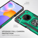 For Huawei Y9a Magnetic Armor Shockproof TPU + PC Case with Metal Ring Holder(Dark Green)