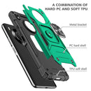 For Huawei Y9a Magnetic Armor Shockproof TPU + PC Case with Metal Ring Holder(Dark Green)