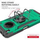 For Huawei Y9a Magnetic Armor Shockproof TPU + PC Case with Metal Ring Holder(Dark Green)