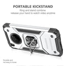 For Huawei Y9a Magnetic Armor Shockproof TPU + PC Case with Metal Ring Holder(Silver)