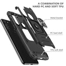 For Motorola Moto G8 Magnetic Armor Shockproof TPU + PC Case with Metal Ring Holder(Black)