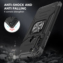 For Motorola Moto G8 Magnetic Armor Shockproof TPU + PC Case with Metal Ring Holder(Black)