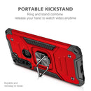 For Motorola Moto G8 Magnetic Armor Shockproof TPU + PC Case with Metal Ring Holder(Red)