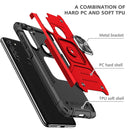 For Motorola Moto G8 Magnetic Armor Shockproof TPU + PC Case with Metal Ring Holder(Red)