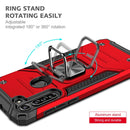 For Motorola Moto G8 Magnetic Armor Shockproof TPU + PC Case with Metal Ring Holder(Red)