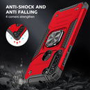 For Motorola Moto G8 Magnetic Armor Shockproof TPU + PC Case with Metal Ring Holder(Red)