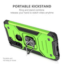 For Motorola Moto G8 Magnetic Armor Shockproof TPU + PC Case with Metal Ring Holder(Green)