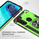 For Motorola Moto G8 Magnetic Armor Shockproof TPU + PC Case with Metal Ring Holder(Green)