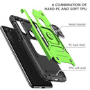 For Motorola Moto G8 Magnetic Armor Shockproof TPU + PC Case with Metal Ring Holder(Green)
