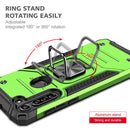 For Motorola Moto G8 Magnetic Armor Shockproof TPU + PC Case with Metal Ring Holder(Green)