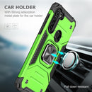For Motorola Moto G8 Magnetic Armor Shockproof TPU + PC Case with Metal Ring Holder(Green)